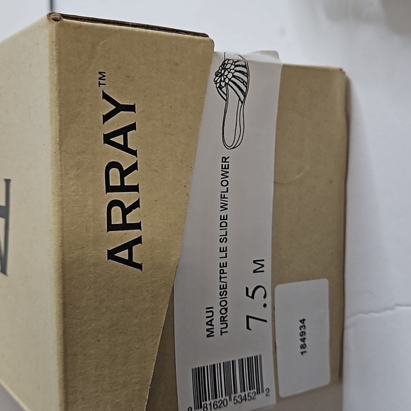 Array Maui Slide with Flower sz 7.5m Turquoise NIB - Picture 9 of 9